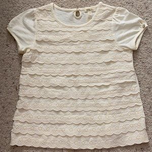 Matilda Jane Eyelet Cream Top size 10